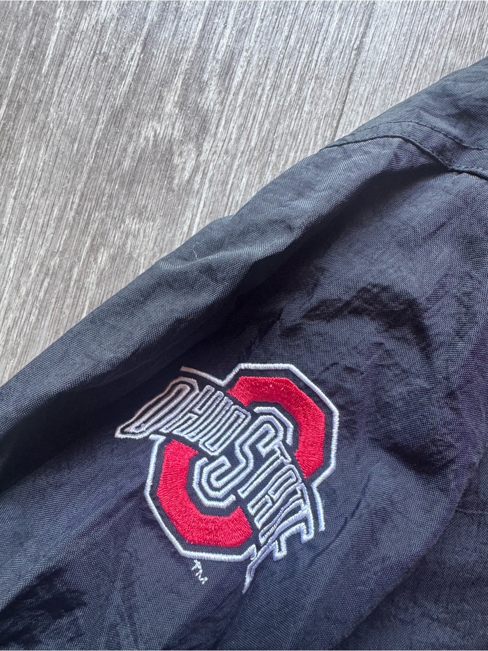 Vintage Ohio State Champion Red and Black Striped Collar Windbreaker - Picture 4 of 8
